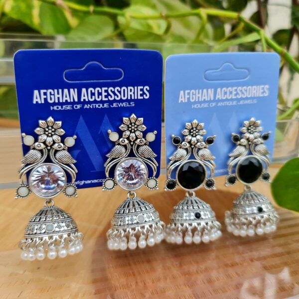 Premium oxidized MOR jhumka