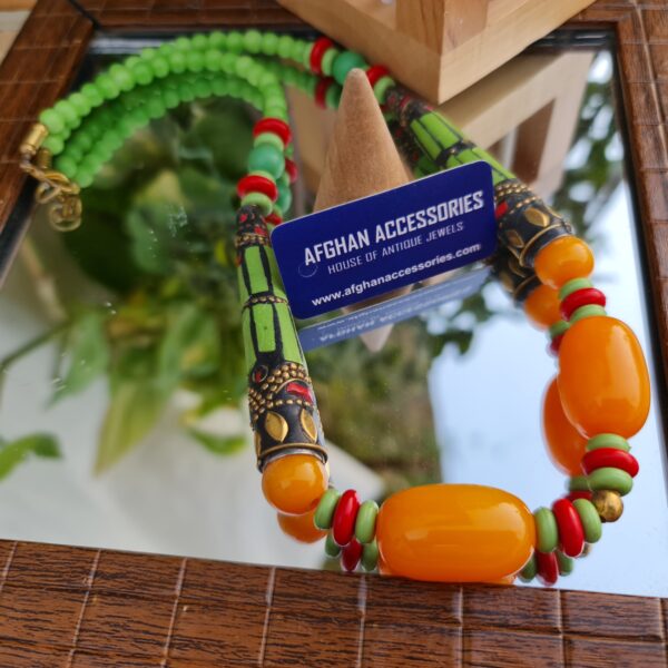 Antique mosaic stone mala set