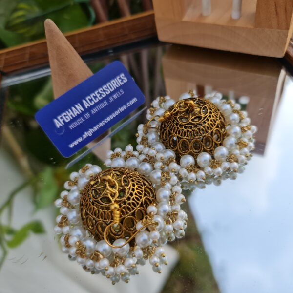Antique oxidized Handcrafted Bandhai jhumka