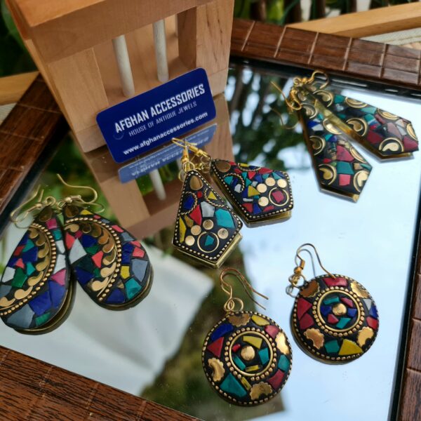 Antique mosaic nipali earing