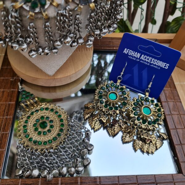Vintage handcrafted Ethnic afghan SORAYA earing & jhumar set