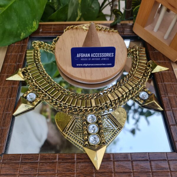 Antique gold stone necklace