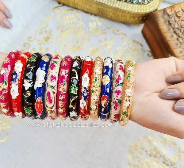 pack of 6 multi meenakari bangles openable