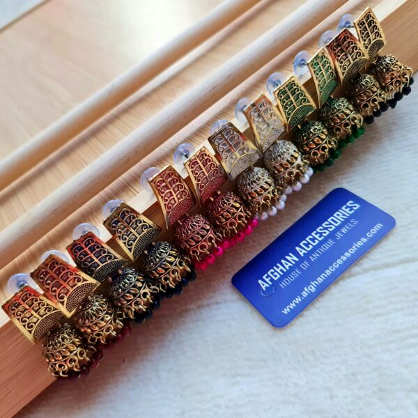 Antique meenakari jhumki