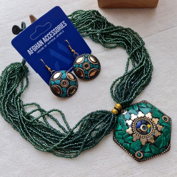 Antique mosaic chunky mala set