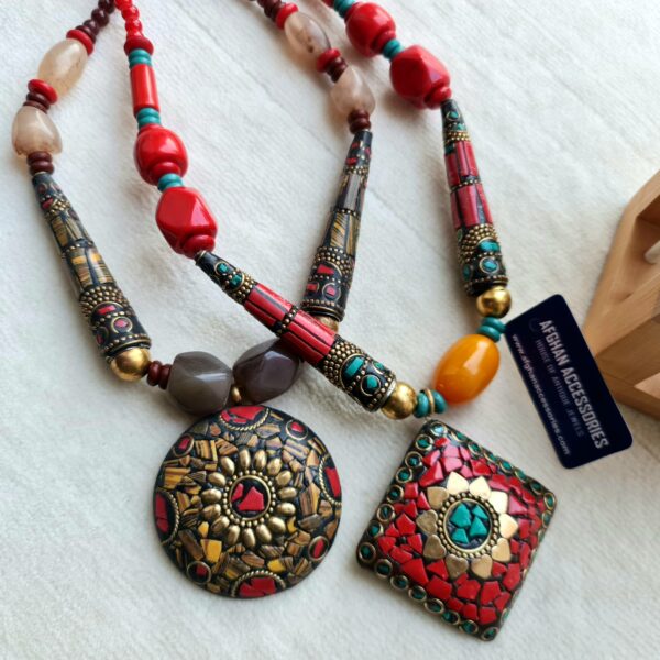 Antique nipali mosaic mala