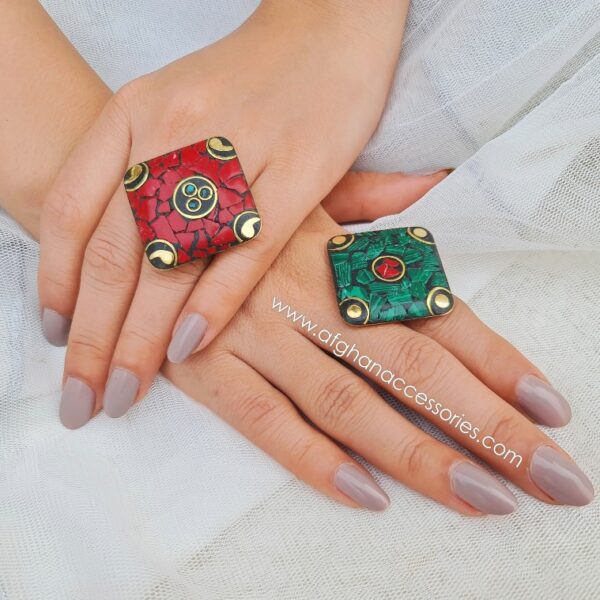 Antique nipali mosaic ring