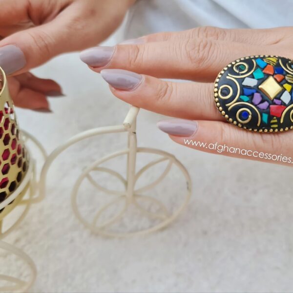 Antique nipali mosaic ring