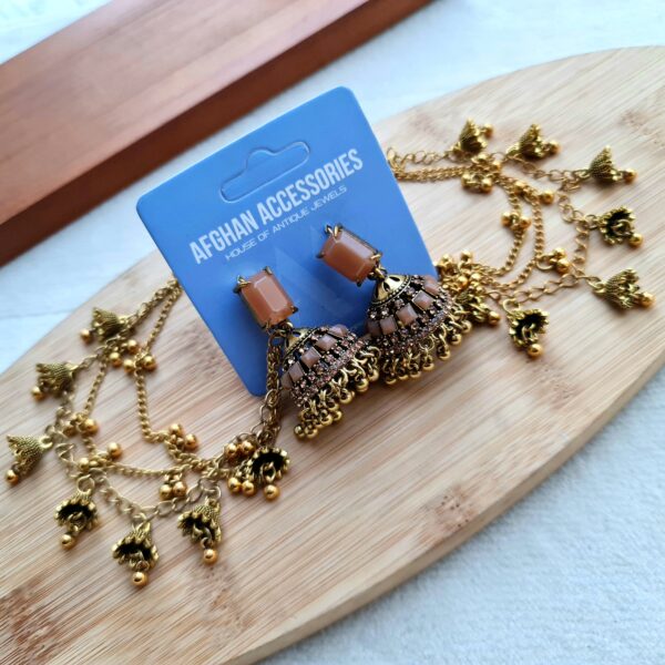 Antique 3 layerd sahara jhumka