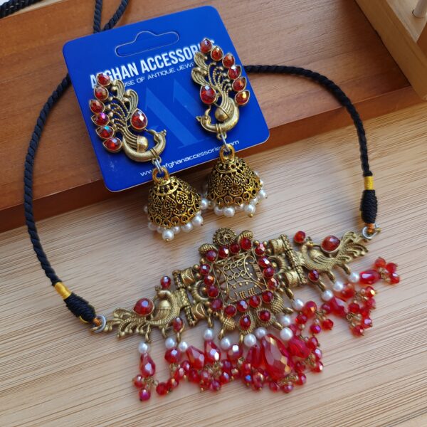 Antique peacock chokar set