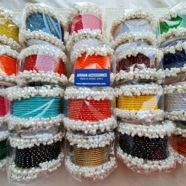 Metalic gajra bangle set