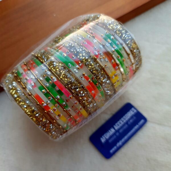 Raindrop inspired  kaanch ki chori with kary set