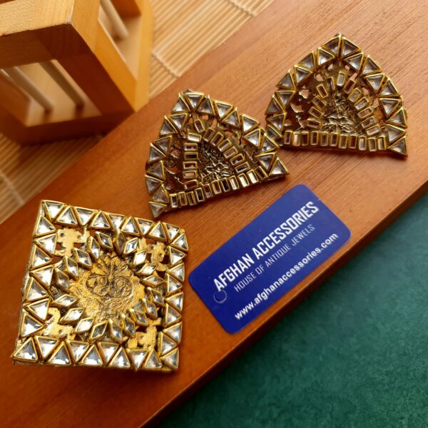 Vintage kundan studs and ring