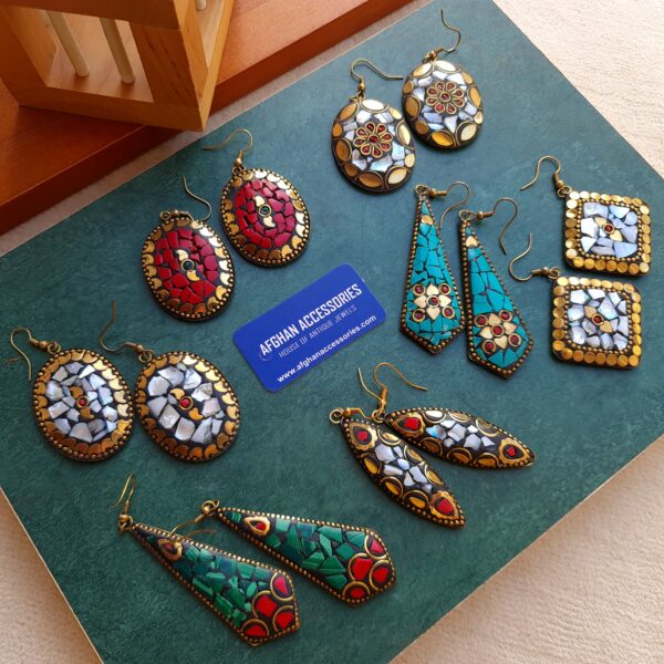 Antique mosaic  nipali  earing