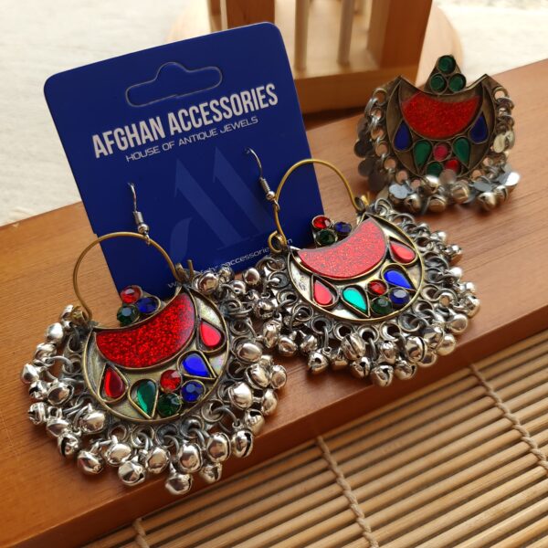 Ethnic afghan chandbali with ring