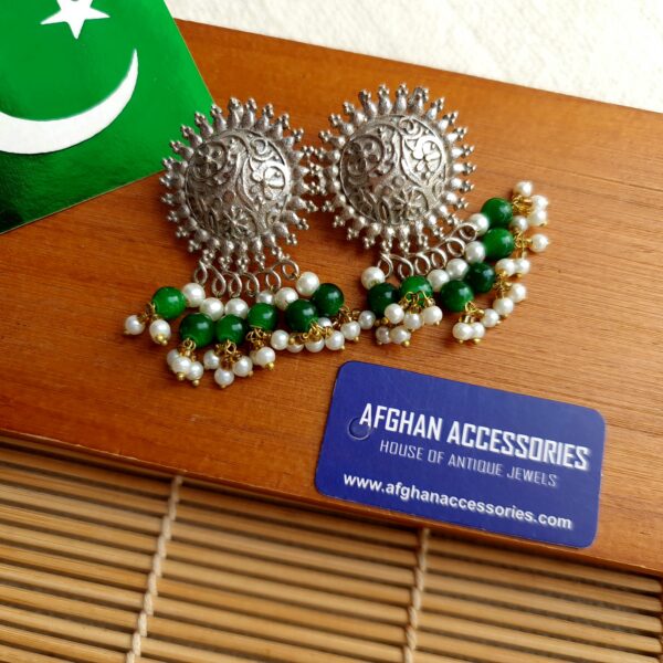 Antique oxidized phulkari earing