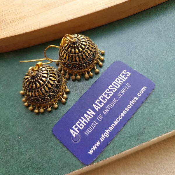 Antique gold jhumki