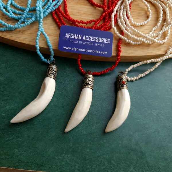 Premium german silver camel bone tibeten pendant with long mala