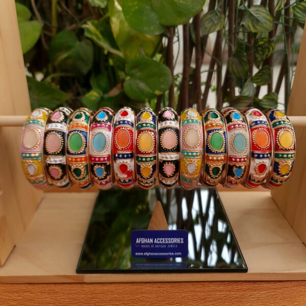 Antique meenakari stone bangles