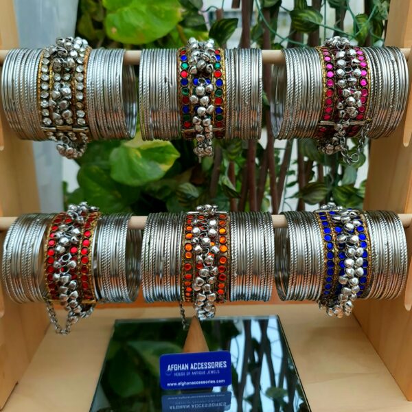 Ethnic afghan handcrafted raqsam bangel set