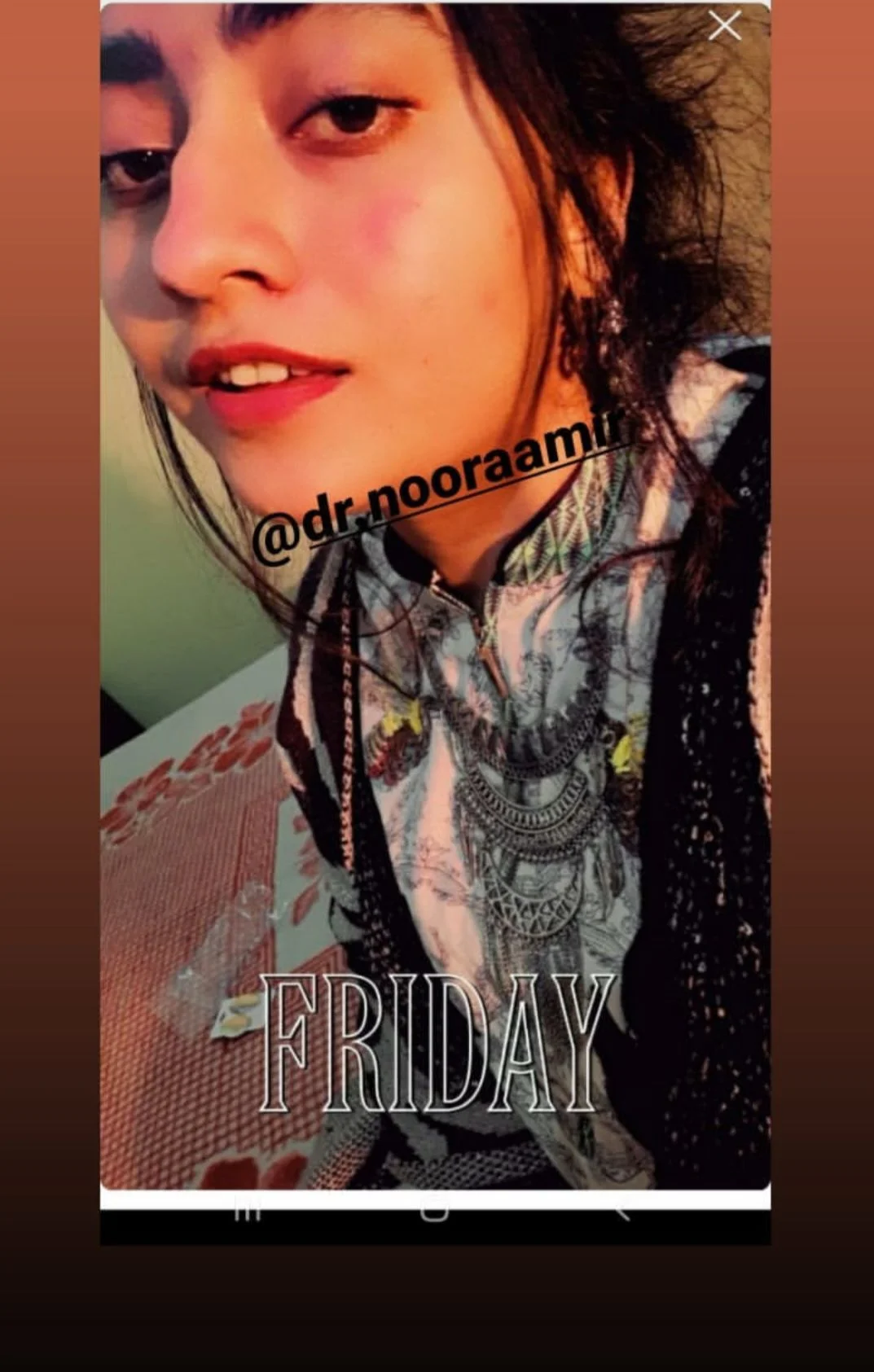Customer wearing Afghan Accessories