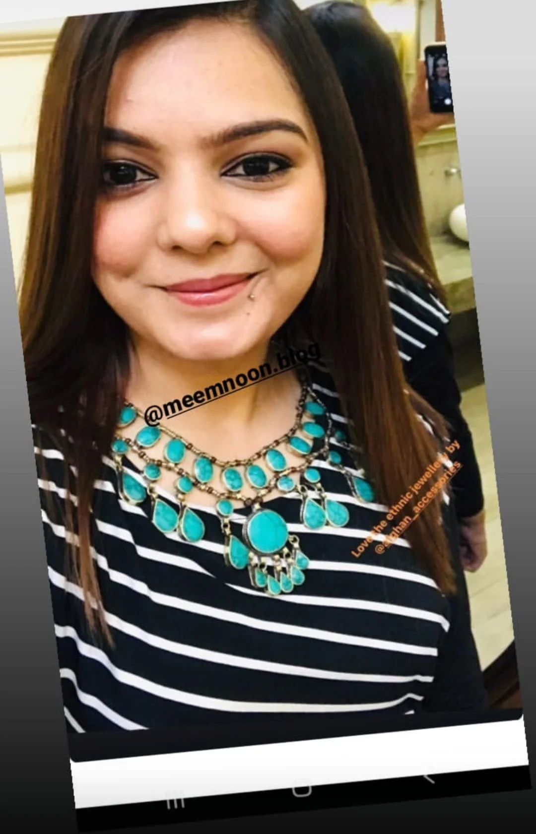 Customer wearing Afghan Accessories
