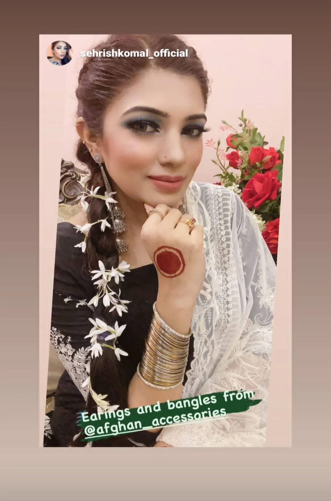 Customer wearing Afghan Accessories