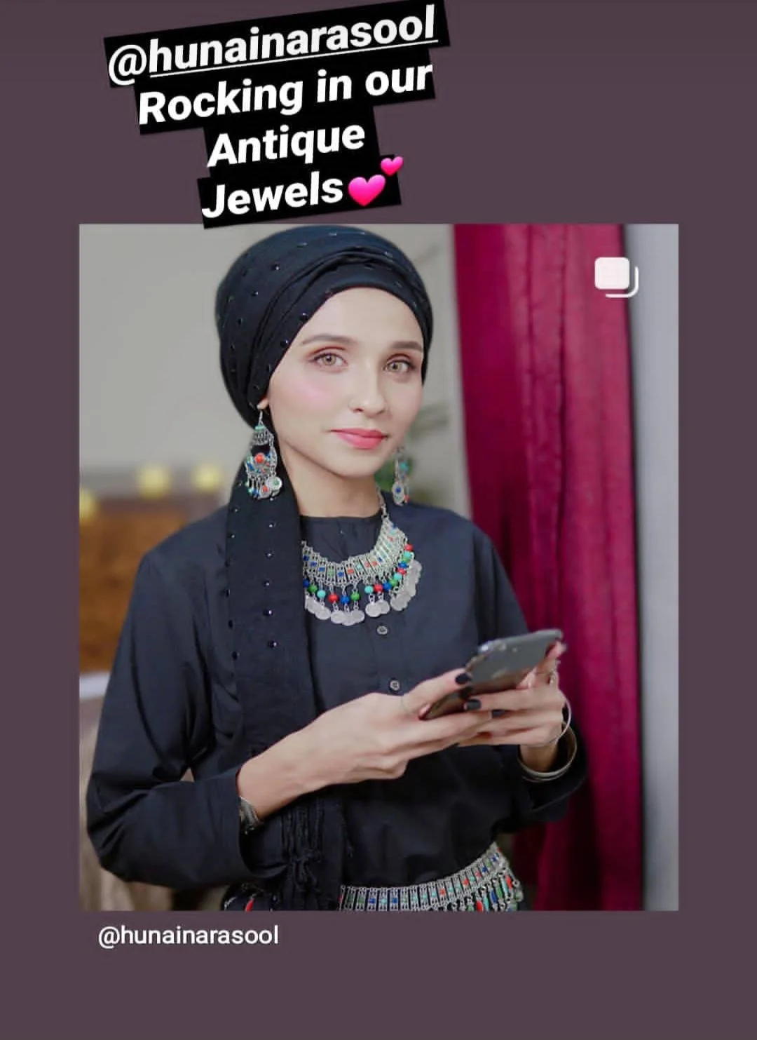 Customer wearing Afghan Accessories