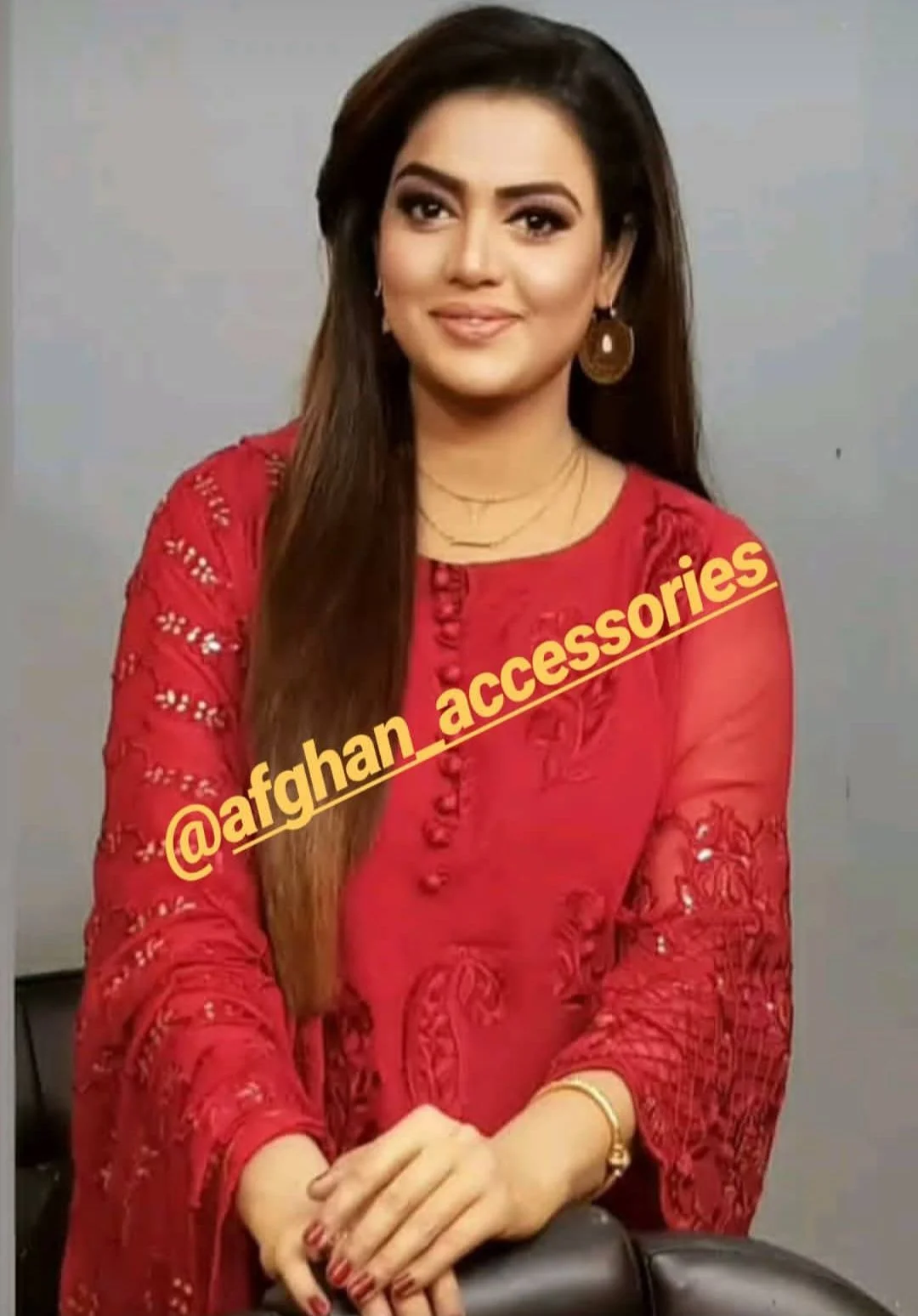 Customer wearing Afghan Accessories