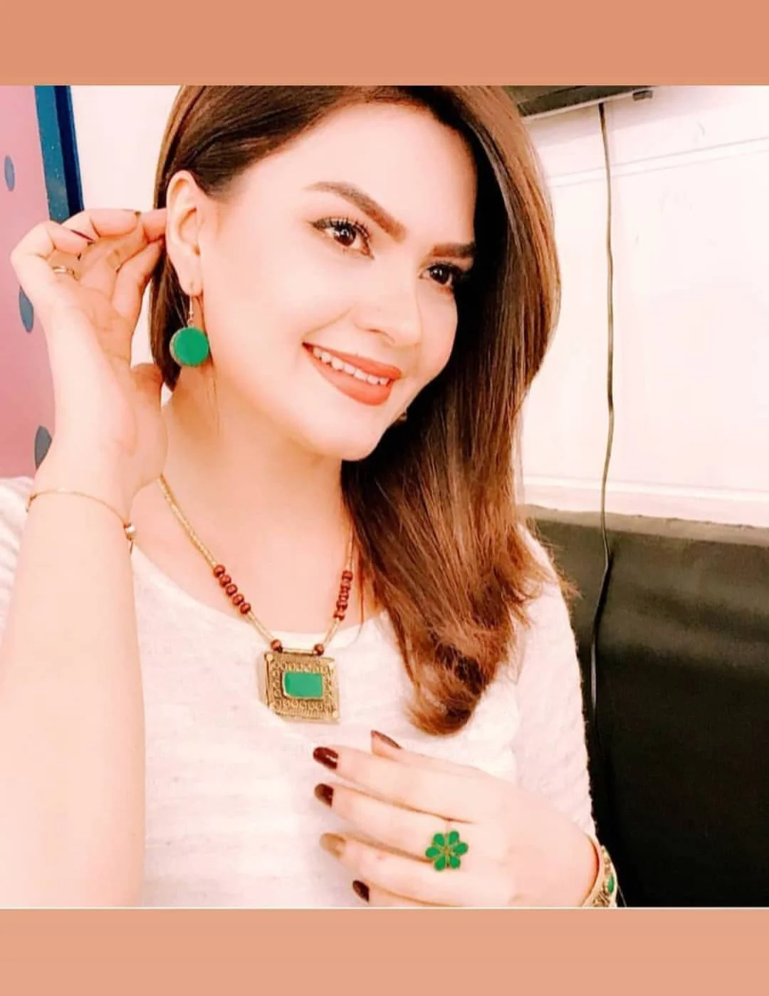 Customer wearing Afghan Accessories