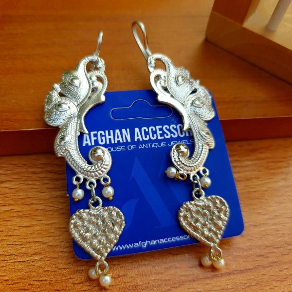 Antique oxidized mor bagh earcuff