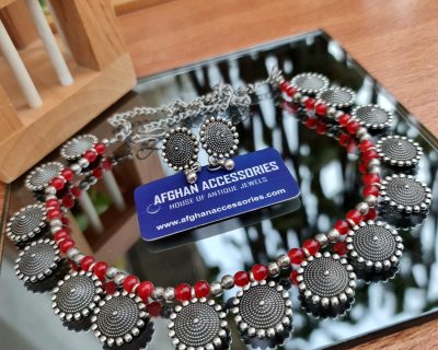 Antique Oxidized Necklace Set with Intricate Traditional Detailing